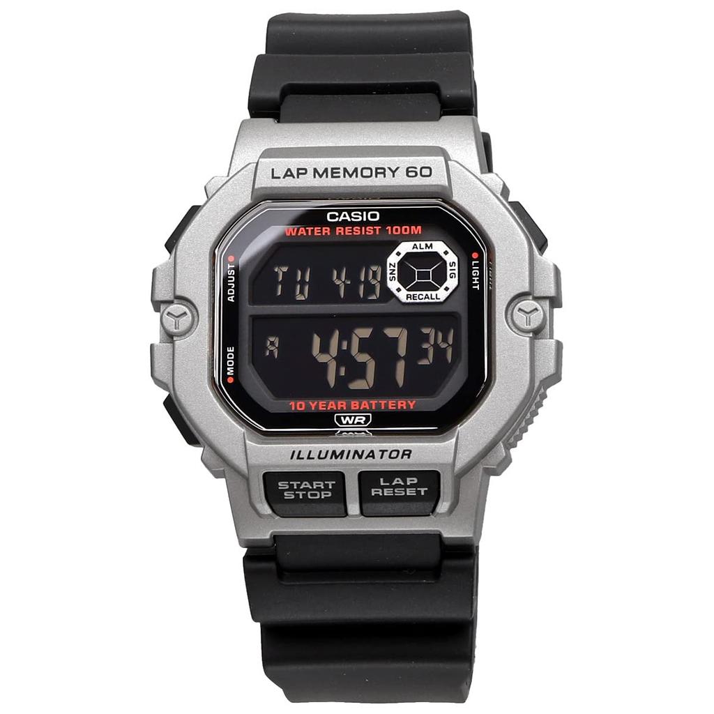 Casio Спортивные цифровые мужские часы с памятью на 60 кругов, WS-1400H-1BV / -1400H-4AV, Модель для зарубежного рынка, Серебристые/Черные / Черные/Красные [Параллельный импорт]