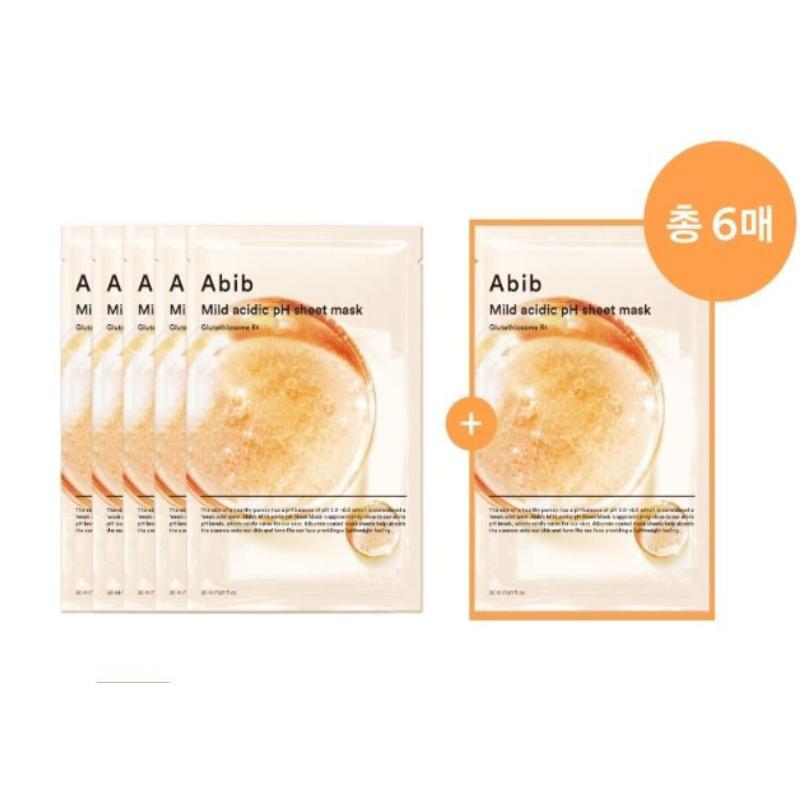 ABIB Low pH Sheet Mask Glutathione Zome Fit (5 Sheets + 1 Bonus Sheet)