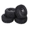 4pcs RC Universal Crawler Rubber Tire Metal Wheel Hub RC Car Accessory Couleur Titane