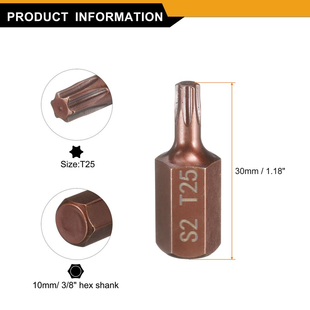 T20 T25 T27 T30 T35 T40 T45 T50 T55 M5 M6 M8 M10 M12 Torx Бита для отвертки Шестигранный хвостовик 30 мм Сталь S2 Защитная Бита с головкой, защищенной от вскрытия