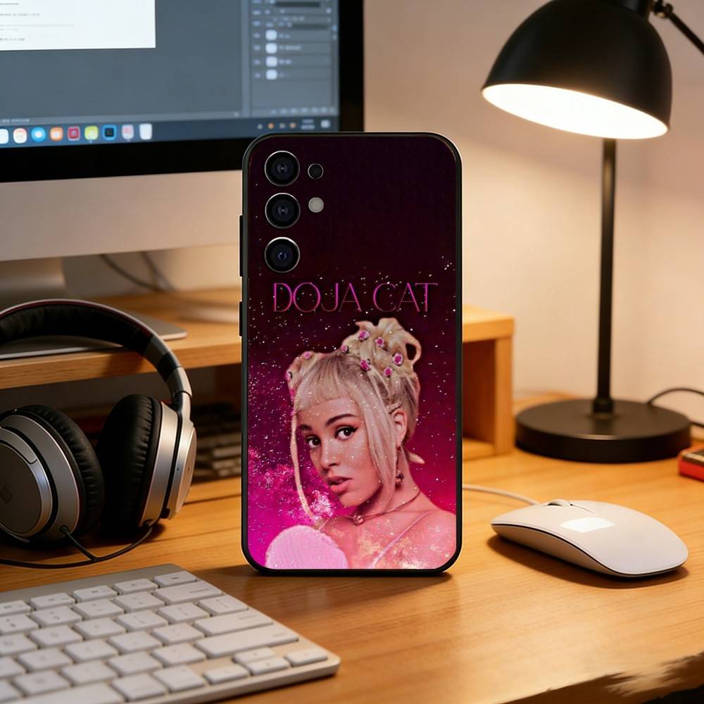 D-DOJA Черный силиконовый мягкий чехол для телефона с кошкой для Samsung S25, S24, S21, S22, S23, S30, Ultra, S20, Plus, Fe, Lite