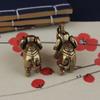 Solid Lucky Elephant Statue Mini Copper Animal Sculpture Blessed Elephan Miniatures  Office