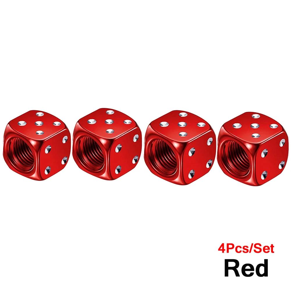 Алюминиевые колпачки для вентилей шин Dice, пылезащитные колпачки для автомобильных, грузовых, мотоциклетных, велосипедных, для вентилей Dice, стержней колес, покрышек, стержней колес, воздушных клапанов, пылезащитный колпачок