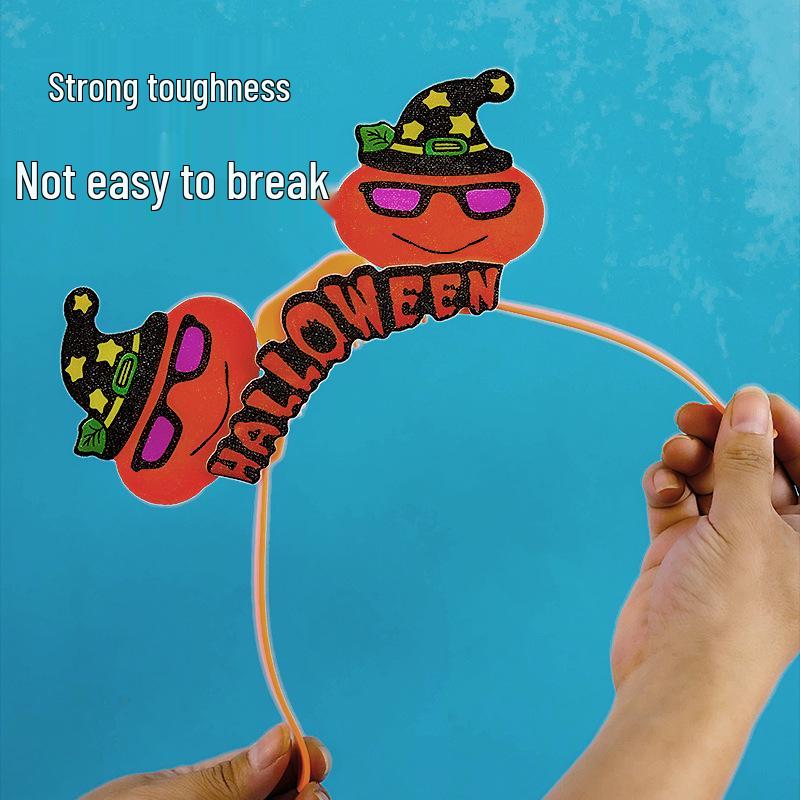Luminous Halloween Pumpkin Devil Horn Headband for Concerts and Parties
