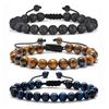 Multiple Style 8mm Natural Tiger Eyes Lava Rock Protection HANDMADE Bracelet Men's Gift