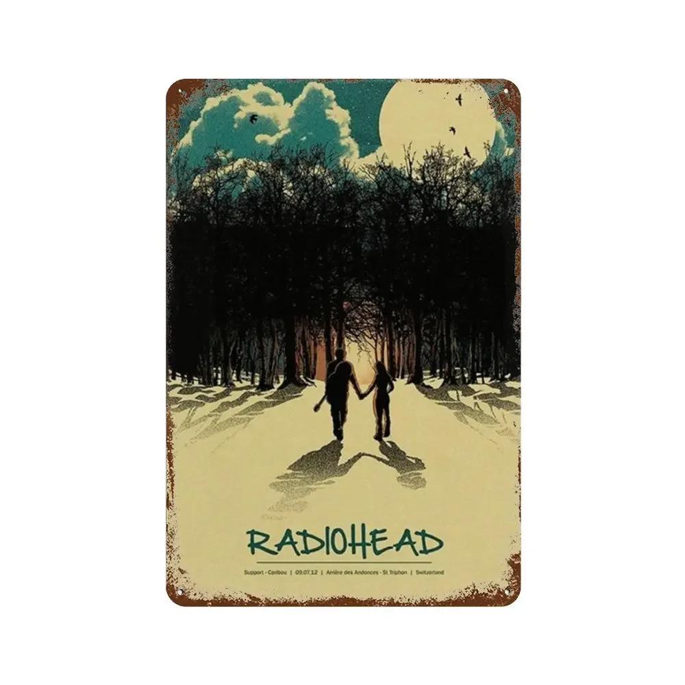 Винтажный постер с изображением рок-группы Radiohead, ретро-металлическая жестяная табличка для дома, комнаты, бара, клуба, мужской комнаты, кафе, декор для стен.