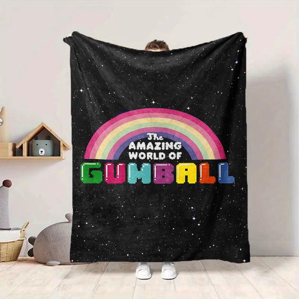 1pc Gumball Universe Cozy Print Blanket Lightweight Warm Flannel Throw Blanket For Sofa, Bed, Living Room
