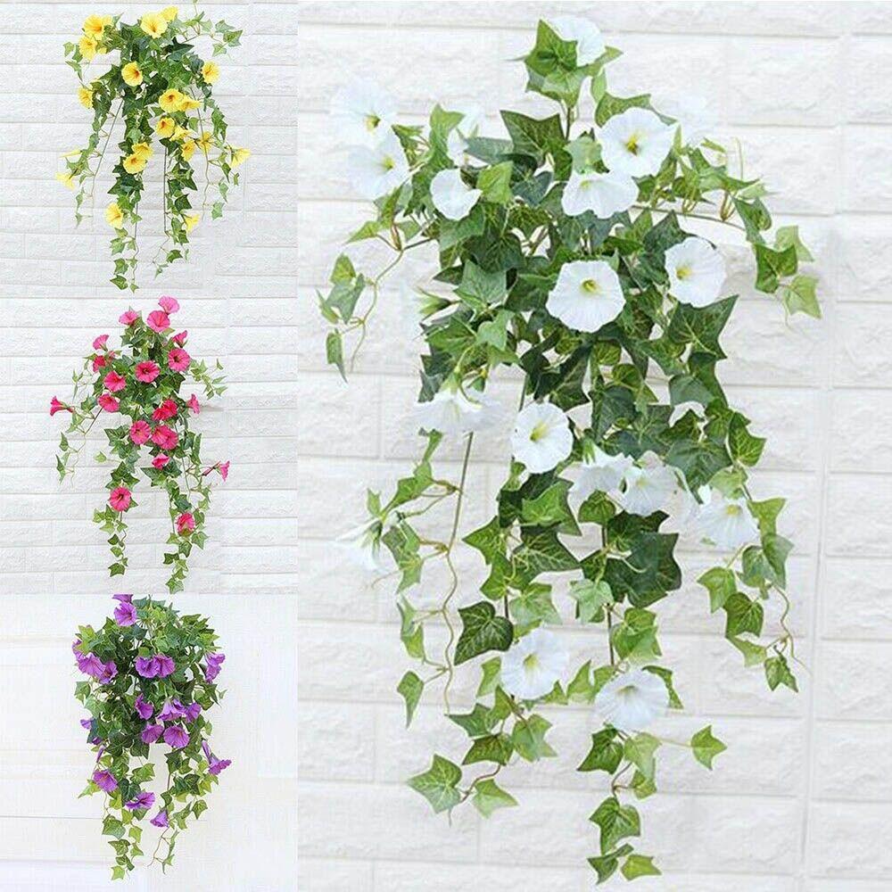 Vine Basket Hanging Home Decor Fake Morning Glory Artificial Plants Silk  flower Artificial Flowers