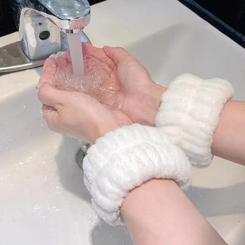 2Pcs One Pair Wrist Washing Belt Absorb Water Sports Sweat Wiping Bracelet Hairband Moisture Wrist Washband