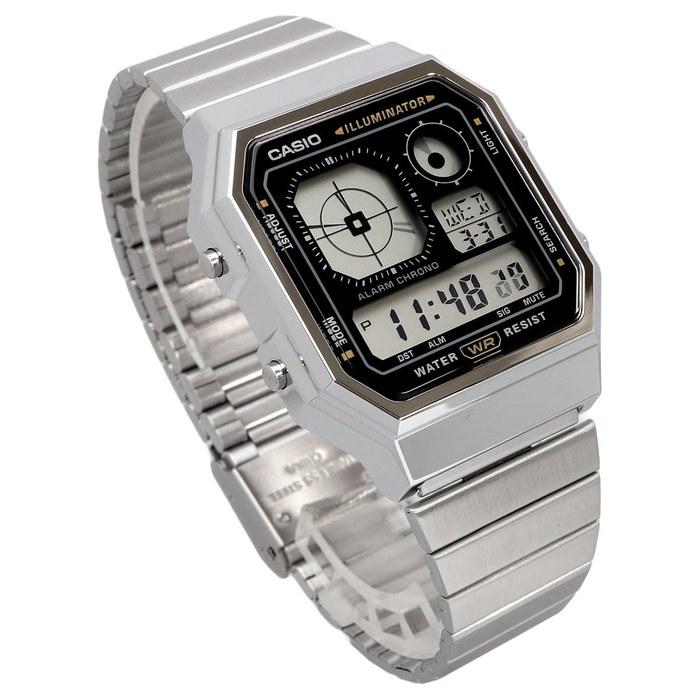 Casio Стандартные аналого-цифровые часы Серия Vintage A130WE-1A Унисекс Серебристый и Черный (Импортный) А130WE-1A