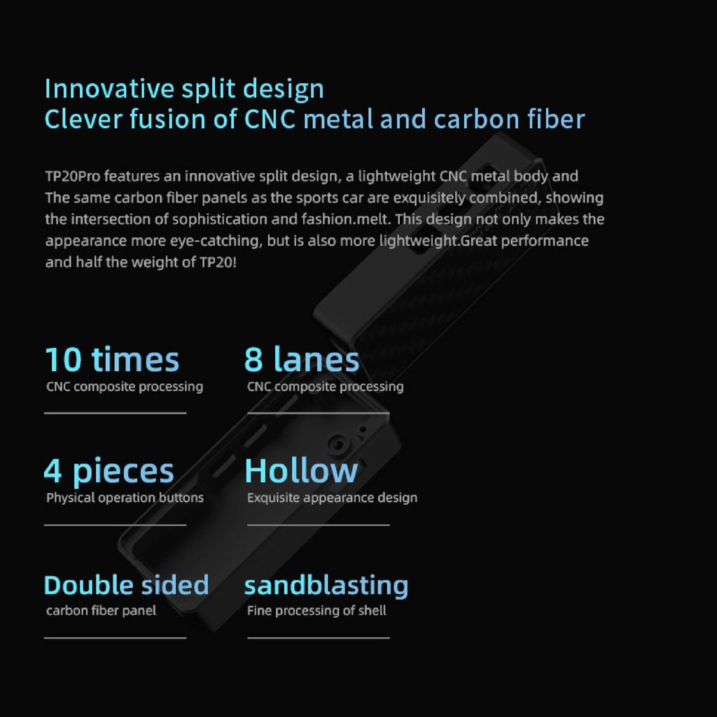 Портативный усилитель для наушников Hifi Kingdom EPZ TP20 PRO, двойной выделенный выход Type C 32 бит/384 кГц/DSD256 3,5 мм и 4,4 мм, (ЧЕРНЫЙ)