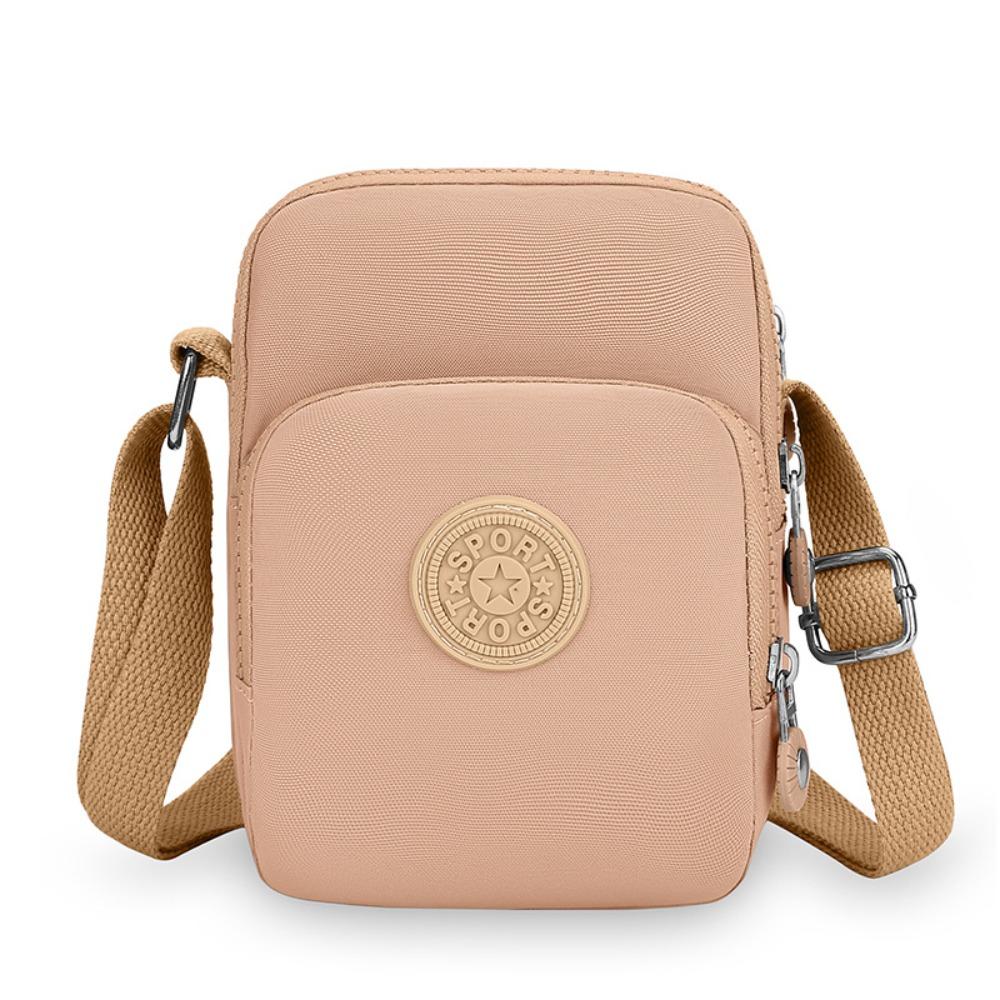 Квадратная нейлоновая сумка через плечо с регулируемым ремешком, маленькая сумка для телефона, простая сумка через плечо на молнии для женщин