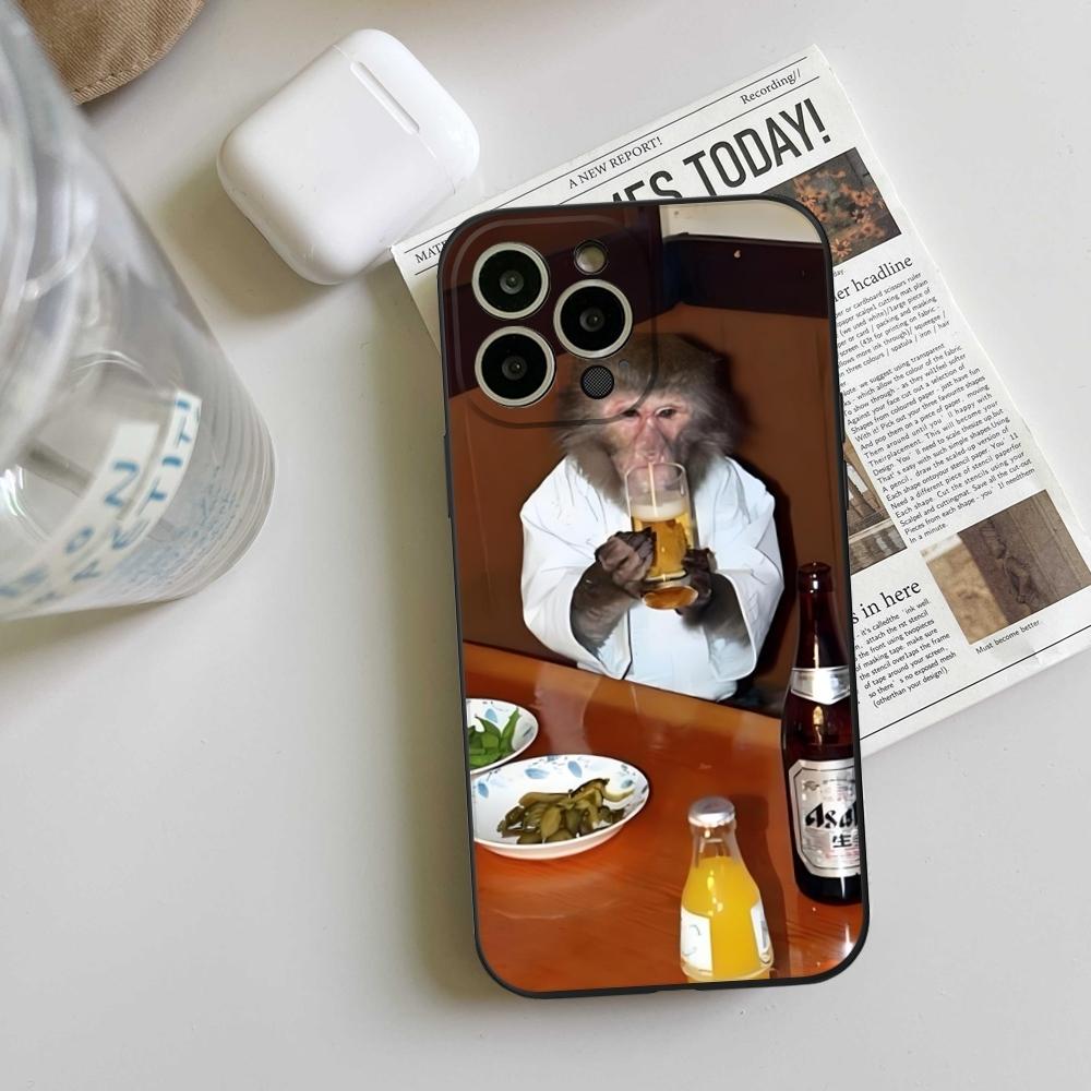 Забавный чехол для телефона с обезьяной для iPhone 17 16 15 14 13 12 11 Pro Max Mini SE 7 Plus 17E Ударопрочный Милый Животный Силиконовый Мягкий Чехол