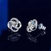 Rotating Clover Shape 0 .5ct Moissanite Diamond S925 Sterling Silver Simple Fashion Stud Earrings Women 'S Jewelry