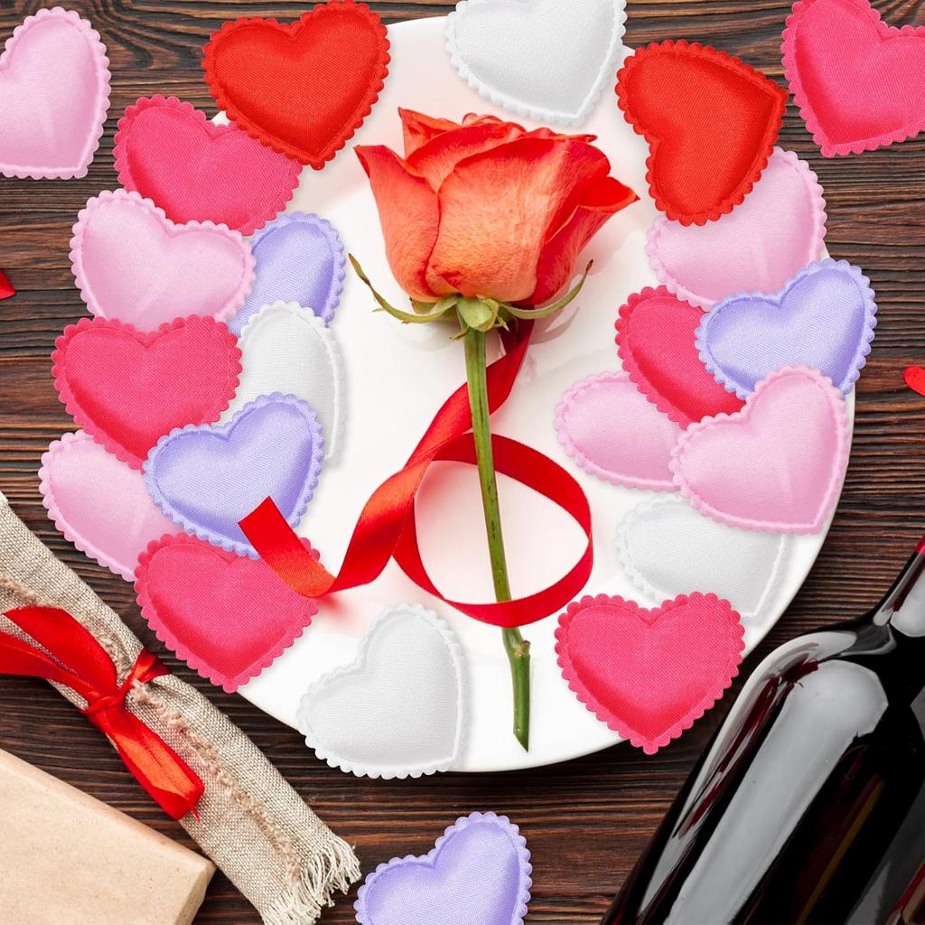 100/200Pcs Artificial Love Heart Petals Valentine's Day Wedding Party Confetti Petals Sponge Satin Fabric Table Bed Decorations