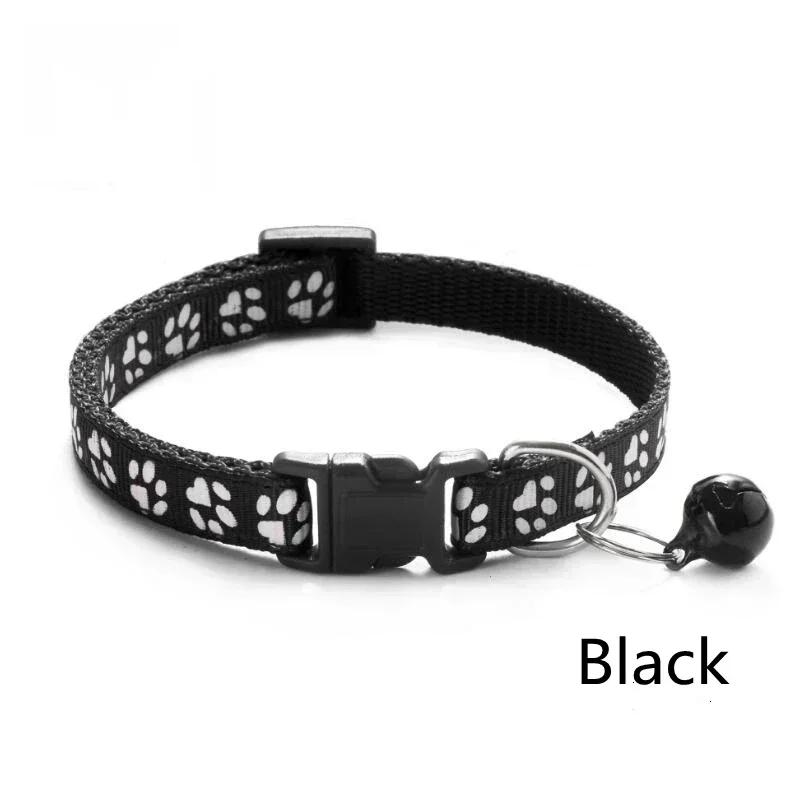 Cat Dog Universal Collar Adjustable footprint Pet Collar with Bell and PP Material Separator Reflecting Safety Bucket Solid Safe