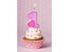 Number Candle 1 Only One Pink 1 Pcs
