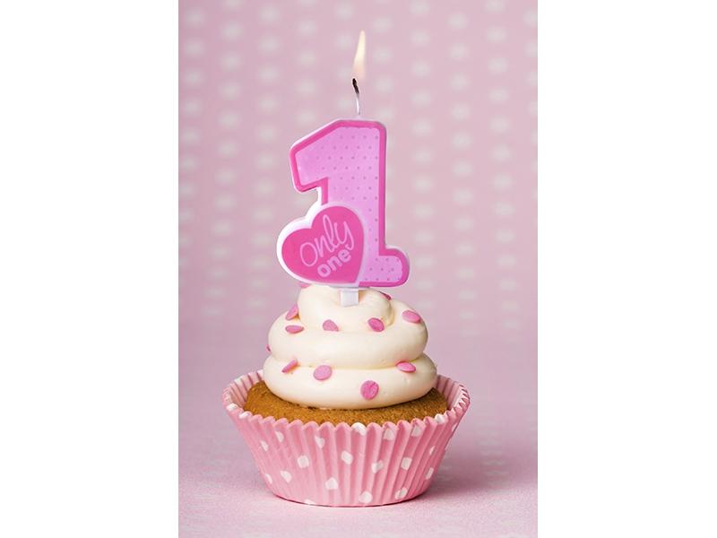 Number Candle 1 Only One Pink 1 Pcs