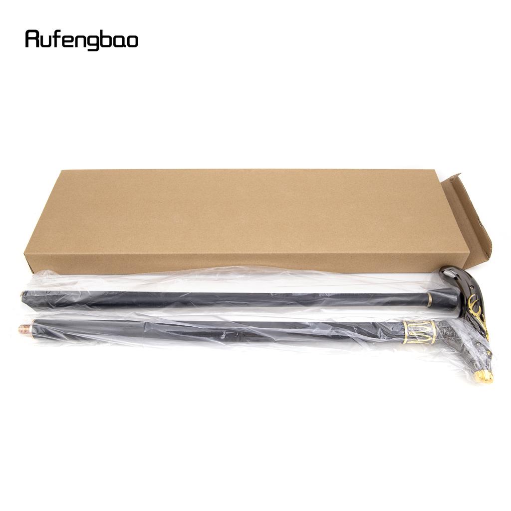 Элегантная трость для джентльмена с дизайном в виде головы оленя сика, 93 см - Золотисто-черная