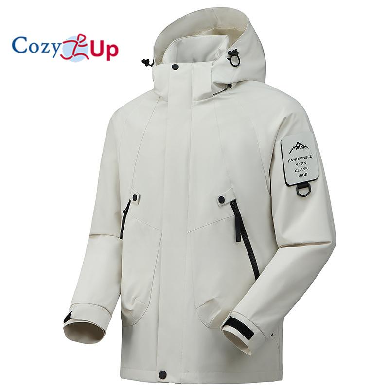 Cozy Up Men's Hooded Softshell Jacket Lightweight Waterproof Fleece Lined Windbreaker Rain Jacket Winter Outdoor Hiking