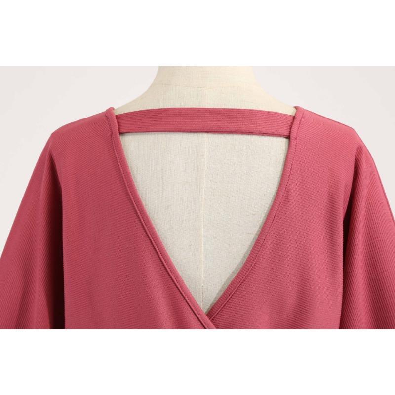 Осенне-зимнее женское трикотажное платье сексуальное с запахом на бедрах теплое платье-свитер