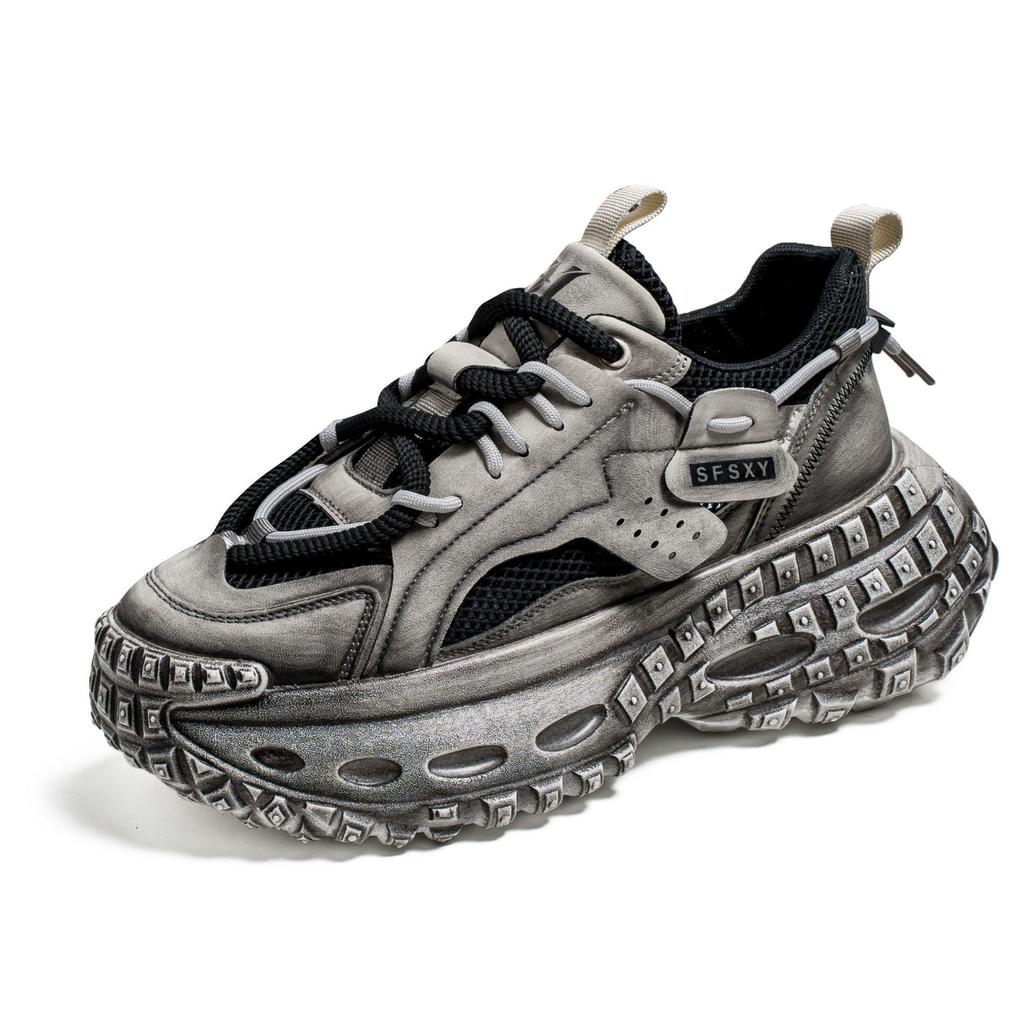 Весна и осень, новые спортивные повседневные туфли с толстой подошвой, модная обувь для подростков с сетчатой дышащей подошвой