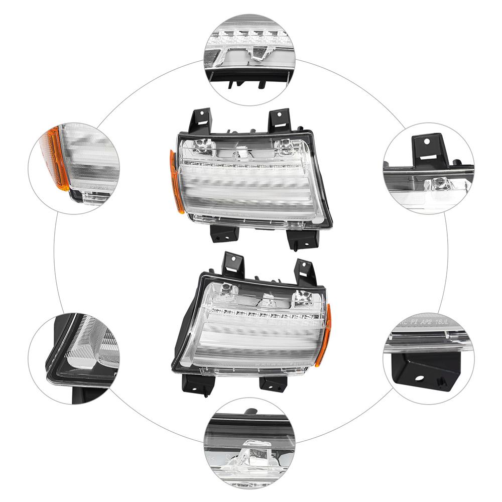 Пара светодиодных дневных ходовых огней с указателями поворота для Jeep Wrangler JL 18-22