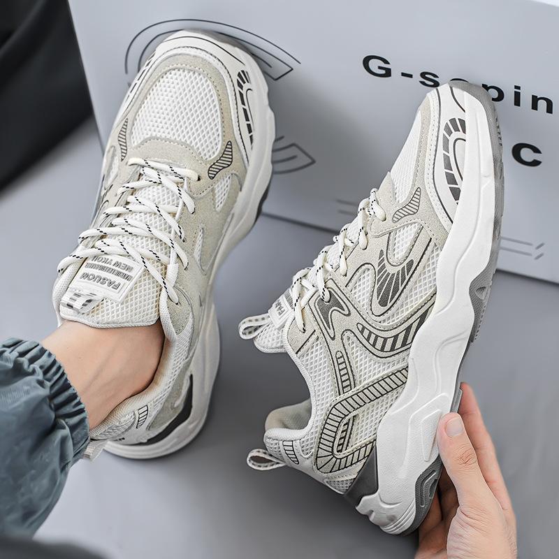 Осенний тренд мужской обуви 2024 года, четыре сезона, мужские сетчатые дышащие спортивные повседневные кроссовки для бега, модная обувь для подростков и пап