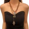 Ethnic Style Long Sweater Chain Double Layer Vintage Beaded Necklace Gift