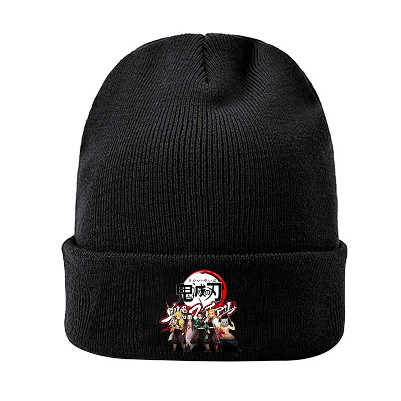 Demon Slayer Eyes Knitted Hat For Women Unisex Beanies Winter Hats Polyester Kimetsu No Yaiba Anime Manga Hip Hop Melon Cap