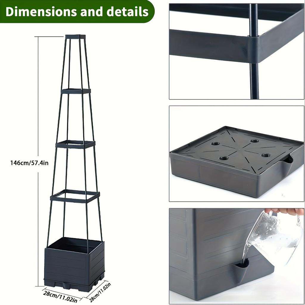 Томатная клетка с автоматическим поливом, посадочный ящик и сетчатая подставка для вьющихся овощных растений, подходит для дворов