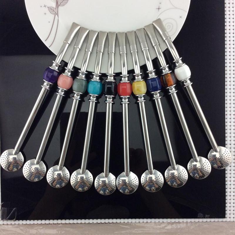 Ложка-соломинка из нержавеющей стали Фильтр для чая Yerba Mate Соломинки для чая Bombilla Тыква Многоразовые принадлежности для кофе и чая Моющиеся принадлежности для чая