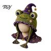 Cute Animal Hat Pattern Crochet Kit, Fantasy Hood DIY Handmade Winter Ear Protection Unicorn Fox Frog Earflap Crafting Kit for Adults