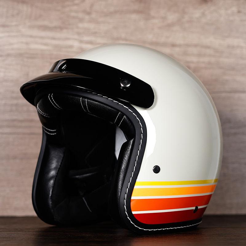 Retro Motorcycle Helmet Men's and Women's Electric Vehicle Scooter 3/4 Half Helmet