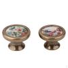 2 Pieces Vintage Brass Round Cabinet Door Drawer Closet Dresser Pulls Handle Knobs with Screws