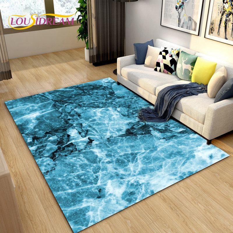 Скандинавский черный цвет, золотой мраморный коврик, большой, ковер для гостиной, спальни, дивана, коврик для украшения, детский нескользящий напольный коврик