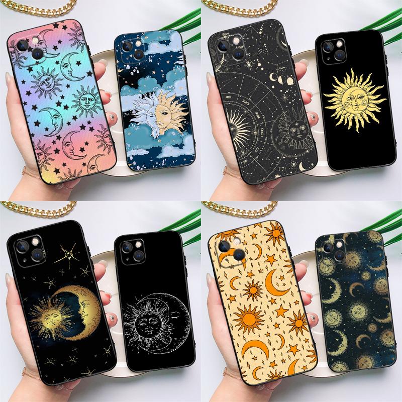 Силиконовый чехол 'Солнце Луна Знаки Зодиака Небесные' для iPhone 17 15 14 13 11 12 Pro Max 16 Plus 12 13 Mini 16e 17 Air Задняя крышка