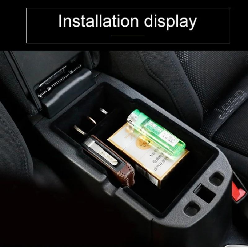 Для Jeep Renegade 2015~2025 Автомобильный подлокотник Скрытый кейс Новый улучшенный АБС-материал Черный ящик для хранения Для аккуратного и опрятного салона автомобиля