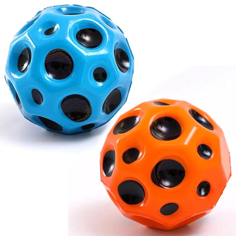 2 шт., мяч для прыжков, мягкие игрушки из пенополиуретана, антистресс в форме луны, пористые надувные космические шары, высоко прыгающие лунные антистрессовые шарики для детей и взрослых