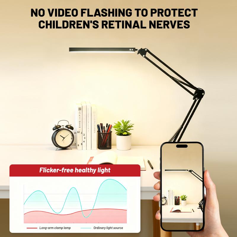 Folding Long Arm Clip Eye Protection Reading Lamp Usb Reading Light Desk Lamp with Clamp for Computer Clip LED Office Desk Lamp
