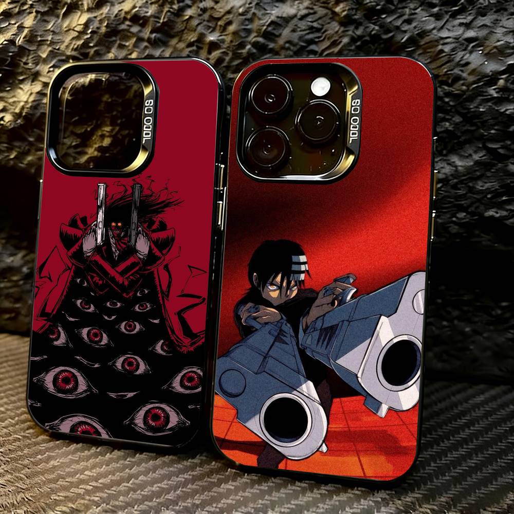 Чехол для телефона A-Alucard H-Hellsing Anime для iPhone 17,16,15,14,13,12,11 Plus,Pro Max,XS, Цветной Серебряный Покрытый Внутренний Чехол