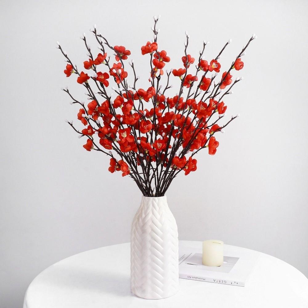 6PCS Lifelike Simulated Wax Plum Blossom Real Touch Wintersweet Flower Gift Giving