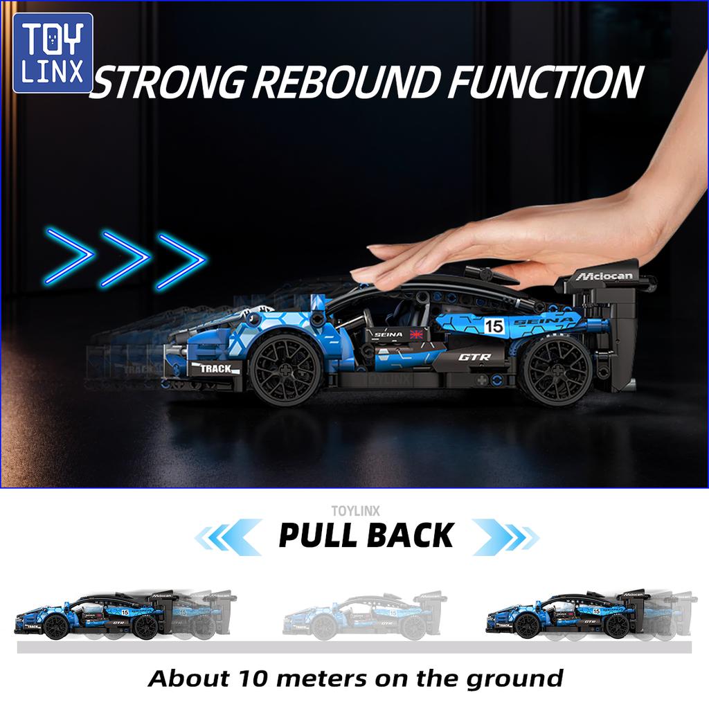 Toylinx 1:18 Технический Автомобиль Пэчворк Строительный Блок Собранная Игрушка Механический Суперкар Гоночный Гоночный Автомобиль для Детей Подарки Без Коробки