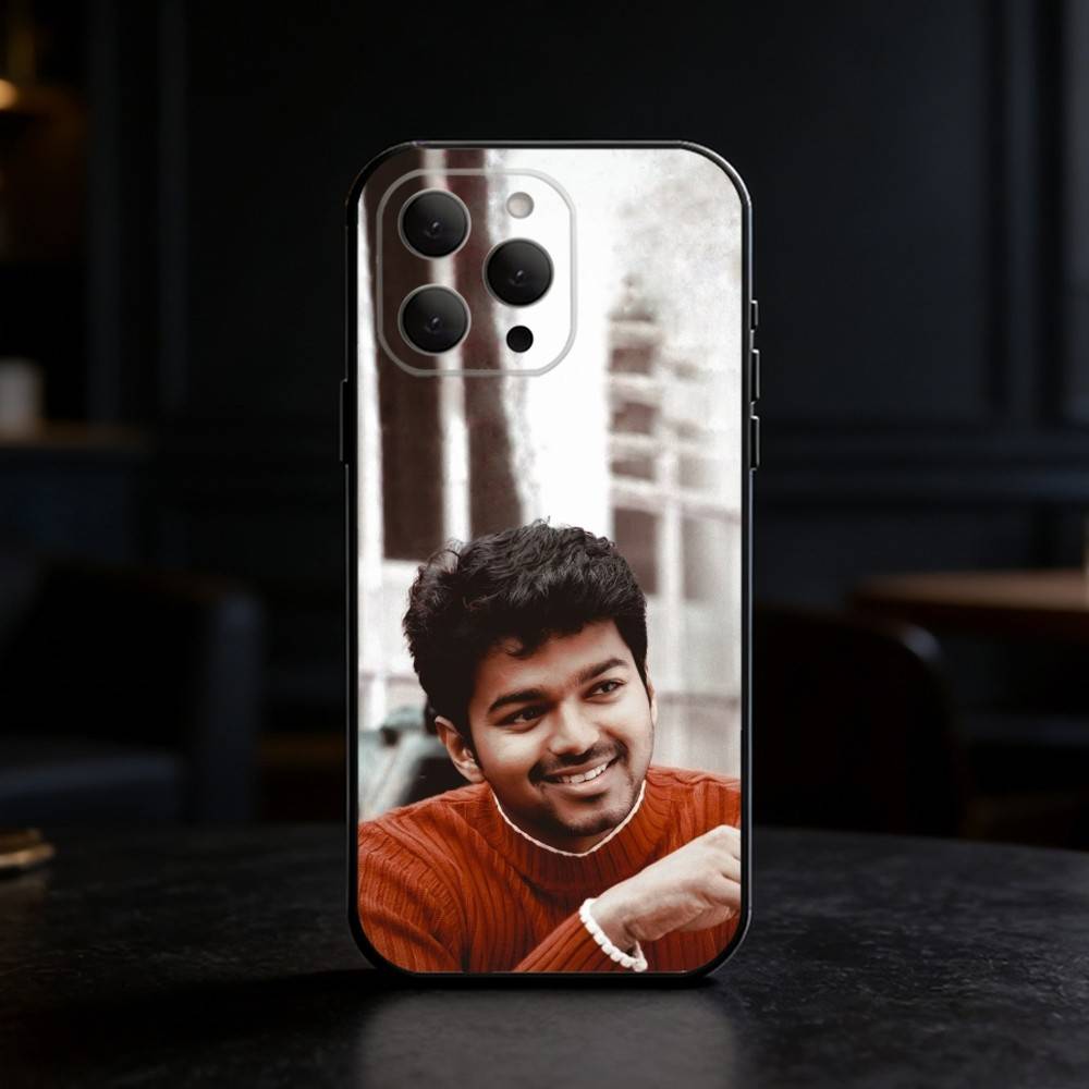 T-ThalaPathy Actor V-Vijay Phone Case Silicone black Soft For IPhone 17,16,15,14,13,12,11,SE,Plus Pro Max