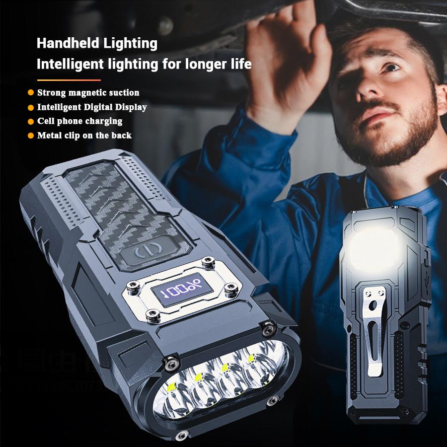 Многофункциональный мощный светодиодный фонарик Портативный ультра яркий фонарик USB перезаряжаемый открытый аварийный аккумулятор для кемпинга