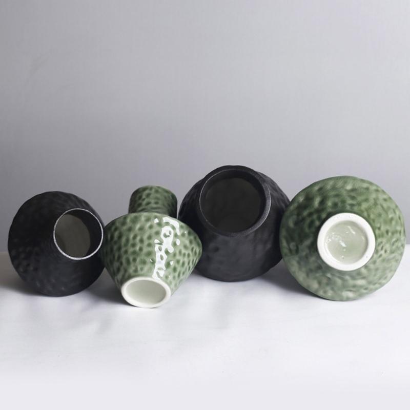 Artisanal Textured Ceramics Flower Arrangement Vases Organic Imperfects Design for Modern Styling
