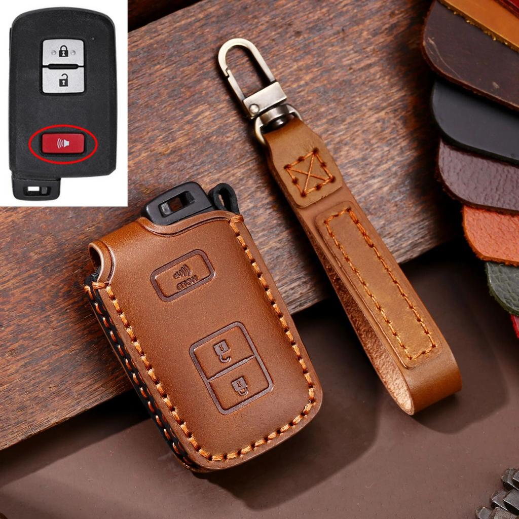 Кожаный чехол для ключей от машины для Toyota Camry Corolla RAV4 Highlander Avalon 2015-2017, защитный чехол с умным управлением, держатель