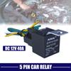 Автомобильное автомобильное реле DC12V 40A 5Pin с держателем и проводами длиной 105 мм герметичный водонепроницаемый встроенный провод для автомобильного светового сигнала