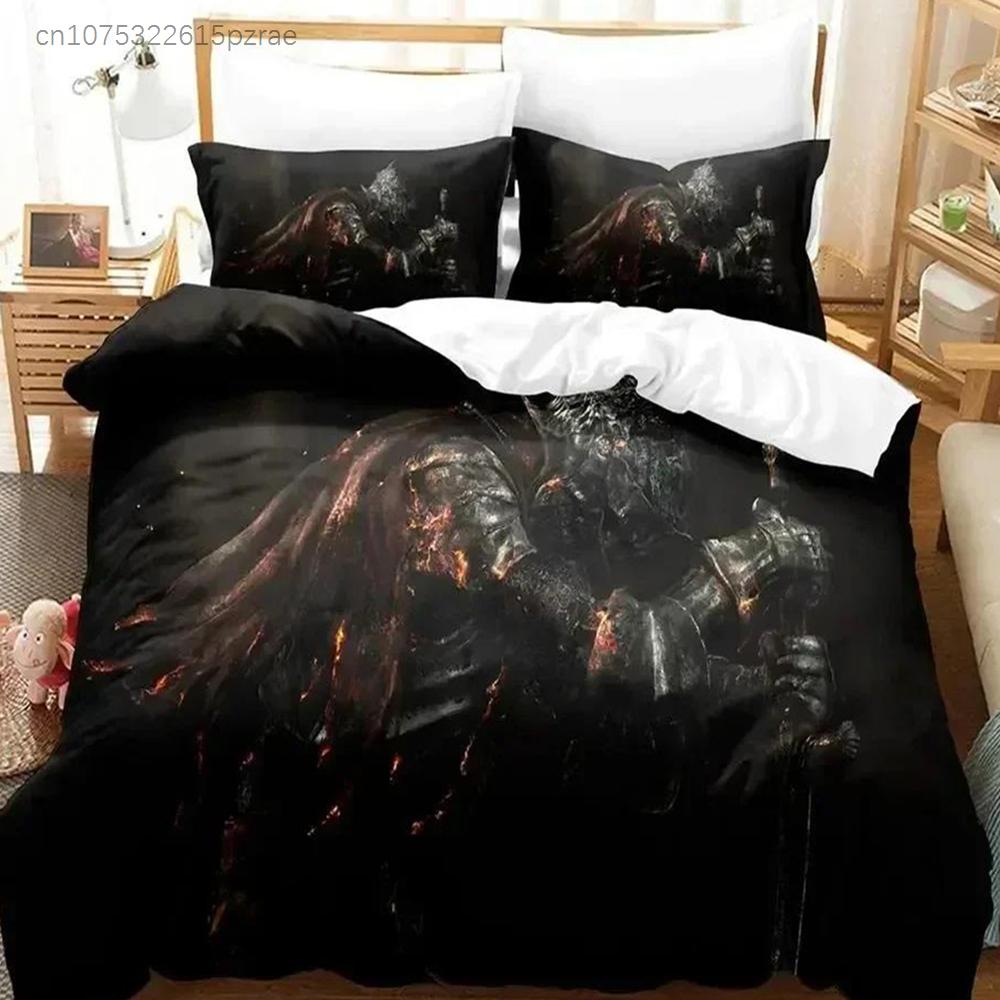 3D Print Game Dark Souls Bedding Set Duvet Cover Bed Set Quilt Cover Pillowcase Comforter King Queen Size Boys Adult Bedding Set