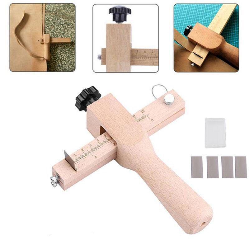 Adjustable Wooden Leather Strap Cutter - DIY Handmade Leather Goods Tool